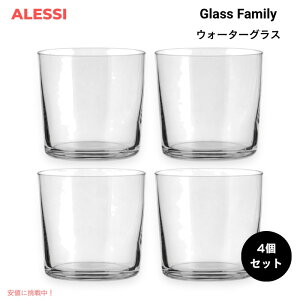 ALESSI �A���b�V Glass Family �E�H�[�^�[�O���X 4�Z�b�g �N���X�^���K���X A di Alessi �W���X�p�[�E�����\���f�U�C�� Water Glass, Set of 4