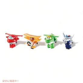 Super Wings 2インチ Transform-A-Robots 4パック ジェット、ポール、ミラ、グランドアルバート