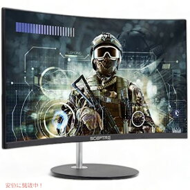 Scepter Curved 24インチ 75Hz プロフェッショナル モニター 1080p 内蔵スピーカー、マシン ブラック