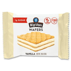 【最大1,000円クーポン10月27日09:59まで】リップ ヴァン バニラ ウエハース クッキー 低炭水化物 & 低糖 (2g) - 低カロリー スナック - ビー - 16 個
