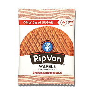 【最大1,000円クーポン10月27日09:59まで】Rip Van ウエハース Snickerdoodle Stroopウエハース低糖 (3g) - 低カロリースナック - 12 パック