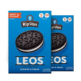 【最大2,000円クーポン5月27日1:59まで】Rip Van LEOs - チョコレート ミント サンドイッチ クッキー 低糖 & 低炭水化物 32個入り (6.77 オンスの 3 パック)