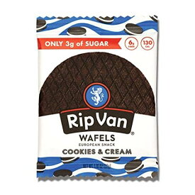 【最大2,000円クーポン5月27日1:59まで】Rip Van ウエハース Cookies & Cream Stroop ウエハース 低カロリースナック (37 カロリー) 12 パック