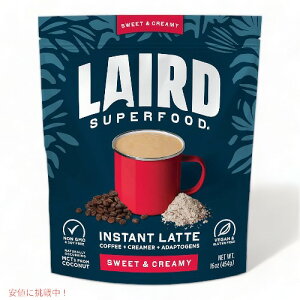 Laird Superfood Instant Latte 100% ArJ R[q[ XC[g & N[~[AiAX[p[t[h N[}[AOet[ 16 IX
