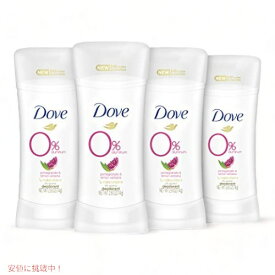 【最大2,000円クーポン1/29木01:59まで】Dove 0% アルミニウムデオドラント ザクロ レモンバーベナ、1/4 および 0% アルコール配合、2.6 オンス (4 個パック)