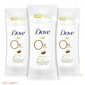 【最大2,000円クーポン1/29木01:59まで】Dove アルミニウムフリー デオドラント シアバター デオドラント 女性用、ホワイト、2.6 オンス (3 個パック)