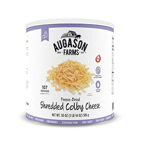 Augason Farms フリーズドライシュレッドコルビーチーズ30オンス＃10缶