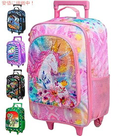 【最大2,000円クーポン5月27日1:59まで】WZLVO 女の子用子供用旅行鞄、かわいいユニコーンローリングホイールスーツケース