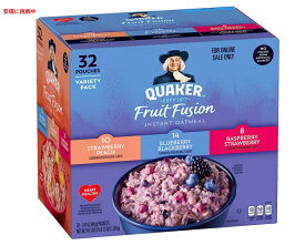 【最大2,000円クーポン5月27日1:59まで】Quaker クエーカー Instant Oatmeal インスタントオートミール フルーツフュージョン Fruit Fusion 32個セット