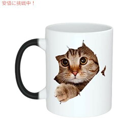 Calamary 面白い猫熱変化セラミックコーヒーマグ、11オンス 感熱色変化コーヒーマグカップ (猫)