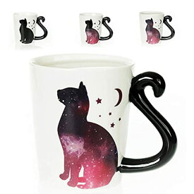 InFLOATables 色が変わる猫マグ - 3Dセラミック黒猫コーヒーマグ - かわいいマグ - 容量12オンス