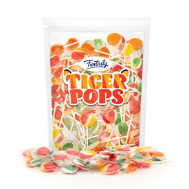 Funtasty Tiger Pops フルーツ風味のロリポップ ハード キャンディー、バルク パック 2 ポンド (75 カウント)