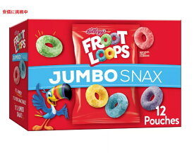 【最大2,000円クーポン5月27日1:59まで】Kellogg's ケロッグ フルートループ ジャンボスナック Snax Froot Loops Jumbo Caddy Cereal - 5.4oz