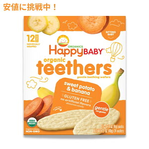 �y�󂠂�E�ܖ������zHappy Baby Organic Teethers Wafers [Sweet Potato & Banana] 24pcs �n�b�s�[�x�r�[ �I�[�K�j�b�N �e�B�[�U�[ �E�G�n�[�X [�X�C�[�g�|�e�g���o�i�i] 24����y�ܖ�����2025�N2��5���܂Łz