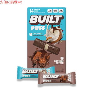 y󂠂E_[WEx^zBUILT Puff Protein Bar Variety Pack Coconut & Brownie Batter 14ct rg pt veCo[ oGeBpbN RRibcuEj[o^[ 14{yܖ2026N10