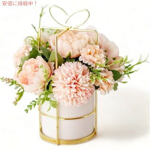 LtC  U VN sIj[ O AWTC ԕrt e[ut[ (sN) KIRIFLY Artificial Flowers Fake Peony Silk Hydrangea Flower with Vase (Pink)