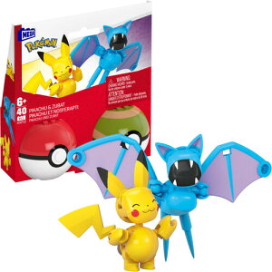 yVizMEGA BLOKS POKEMON / MEGA POKEMON POKEBALL 2 PACK PIKACHU & ZUBAT 40 Piece Building Toy SetyF2024/05/30z(KubN)