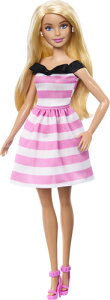 �y�V�i�zBARBIE / BARBIE 65TH ANNIVERSARY DOLL with Blonde Hair, Pink Striped Dress and Accessories(PAPD)�yF2024/05/30�����z
