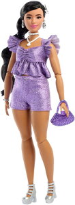 yVizBARBIE DELUXE STYLE with Black Hair in Metallic Purple Top & ShortsyF2025/6/30z