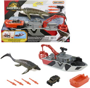 yVizMattel - Matchbox Jurassic World: Rebirth Mosasaurus Rescue Action Boat Playset (TCAR)yF2025/6/30z(WVbN[h TTEXpXL[Vbv )
