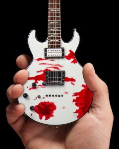 �y�V�i�zAxe Heaven Zacky Vengeance White Schecter Custom Blood Splatter Mini Guitar Replica Collectible ZV-521