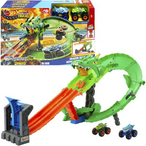 �y�V�i�zMattel - Hot Wheels Monster Trucks: Sharks vs. Dinos Dragon Destruction Playset�yF2025/9/16�����z