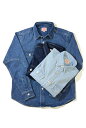 【 BIG MIKE ： 3色 ウォッシュド デニム L/S シャツ 】 デニムシャツ 加工 長袖シャツ 無地 ワークシャツ シャンブレー ネルシャツ BIGMIKE / ビッグマイク 102515340 ｜ メンズ トップス 大きいサイズ カジュアル インディゴ ブルー サックス ブランド アメカジ バイカー