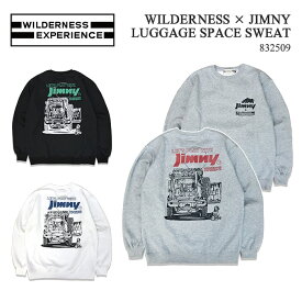 ウィルダネス エクスペリエンス WILDERNESS × JIMNY LUGGAGE SPACE SWEAT ウィルダネス ジムニー ラゲッジスペース 車 マウンテン キャンプ ジムニー女子 クルーネック スウェット 裏起毛 ブラック ホワイト モクグレー mens トップス 夏 春 832509 送料無料 39ショップ