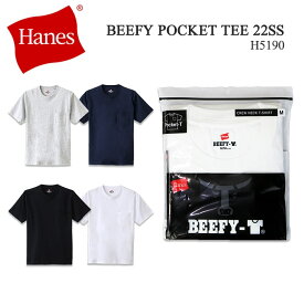 Hanes ヘインズ BEEFY POCKET TEE 22SS BEEFY-T ポケットTシャツ 22SS 半袖 ポケット コットン ホワイト ブラック グレー ネイビー ブルー 黒 白 灰 藍 着心地 伸縮性 オールシーズン トレンド 白T シンプル ストリート H5190