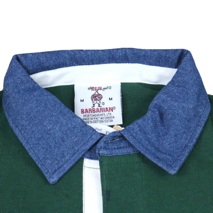 楽天市場】BARBARIAN RUGBY JERSEY 12oz REGULER LONG DENIM COLLAR 