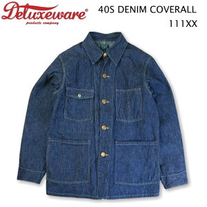 �f���b�N�X�E�G�A DELUXEWARE 40S �f�j�� �J�o�[�I�[�� DENIM COVERALL 111XX �C���f�B�S�u���[ �������� ���[�N�W���P�b�g �A���J�W ������� ���{�� �����Y ��l 10.5OZ ���B���e�[�W�f�j�� ���[�N�E�G