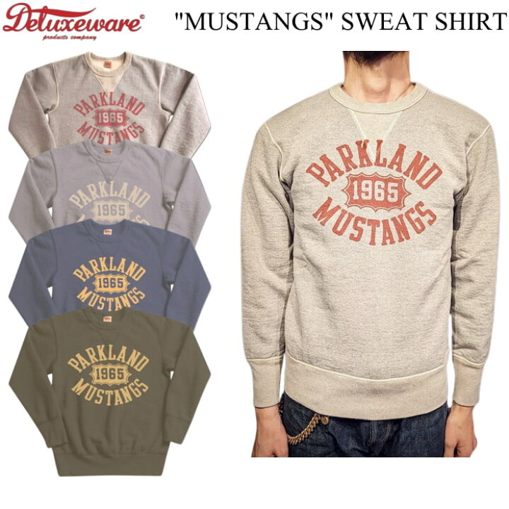 楽天市場】DELUXEWARE デラックスウエア S101-43 MUSTANGS SWEAT SHIRT 