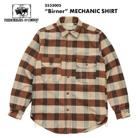 フリーホイーラーズ FREEWHEELERS ユニオンスペシャルオーバーオールズ "バーナー" メカニックシャツ UNION SPECIAL OVERALLS “Birner” MECHANIC SHIRT 2533005 日本製 made in japan メンズ 男 長袖シャツ ネルシャツ フランネルシャツ ブロックチェック柄 空環留め