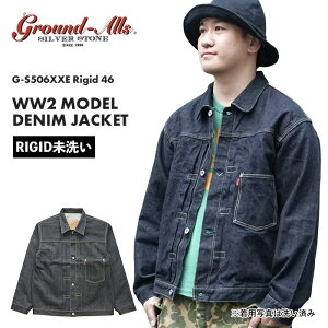 �y���W�b�h / ���􂢁z Ground Alls SILVER STONE �O�����h�I�[���Y �V���o�[�X�g�[�� WW2 MODEL DENIM JACKET ��탂�f�� �f�j���W���P�b�g G-S506XXE Rigid46 ���W�b�h ���{�� �������� 39�V���b�v