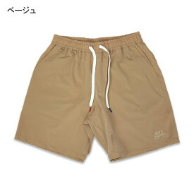 gym master ジムマスター Comfy Nylon Short Pants コンフィ ナイロン ショートパンツ ショーパン 短パン ポケット クルーネック カットソー ブラック ベージュ オリーブ メンズ レディース ユニセックス ウエストゴム ナチュラル 春 夏 涼しい 異素材 G221611 送料無料