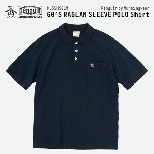 Penguin by Munsingwear 60�f S RAGLAN SLEEVE POLO Shirt �y���M�� �o�C �}���V���O�E�F�A ���O�����X���[�u �|���V���c MU5SHS01M �}���V���O�E�F�A �S���t �X�|�[�c �^�� �V���v�� ��100% �R�b�g�� �g�b�v�X 