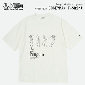 Penguin by Munsingwear BOGEYMAN T-Shirt �y���M�� �o�C �}���V���O�E�F�A �{�M�[�}�� T�V���c MU5SHT01M �O���t�B�b�N �v�����g �S���t �C���i�[ �X�|�[�c �^�� ��100% �R�b�g�� �g�b�v�X �� ���� �V���v�� 