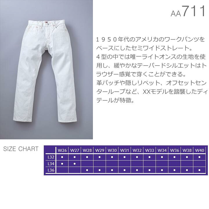 楽天市場】RESOLUTE リゾルト AA711 W26〜W34 XX MODEL ワンウォッシュ 