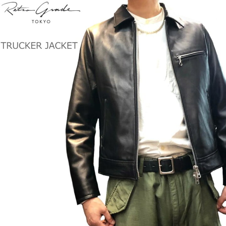 楽天市場】RETRO GRADE SHEEP LEATHER TRUCKER JACKET レトログレード 