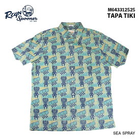レインスプーナー Reyn spooner TAPA TIKI タパティキ m643312525 総柄 アロハシャツ 胸ポケット ハワイアン フルオープン 半袖 グリーン ブラウン 前開き 木彫り ポリネシアン リゾート ボタンダウン トップス ブランド ウェア カジュアル ストリート ユニセックス メンズ