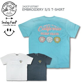 CALISURF by CALIFORNIA T-SHIRTS SMILEY FACE EMBROIDERY S/S T-SHIRT カリサーフ × スマイリーフェイス 刺繍 半袖 Tシャツ セール品 お買い得 値下げ 返品交換不可 242CF1ST087