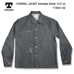 TELLASON COVERALL JACKET SELVEDGE DENIM e\ Jo[I[ WPbg ZrbW fj Wbh  T1954-02 MADE IN USA  39Vbv