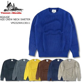 Vincent et Mireille AZE CREW NECK SWEATER ヴァンソン エ ミレイユ 畦 クルーネック セーター 7カラー 2023FW