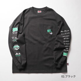 BEN DAVIS SPRAY GORILLA L/S TEE ロンT ベンデイビス ベンデイヴィス メンズ レディース 長袖 トップス 旅行 通学 お揃い ブルー ホワイト ブラック ユニセックス ストリート C23780033