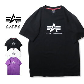 APLHA INDUSTRIES A-MARK PRINT Tee アルファインダストリーズ プリントT Aマーク 半袖 ブランドロゴ アメカジ ミリタリー ブラック ホワイト パープル 黒 白 紫 TC1470 001 007 018