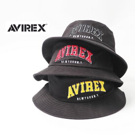 AVIREX アビレックス AX COLLEDG EMB BUCKET HAT メンス レディース ユニセックス アヴィレックス ブラック バケットハット バケハ 帽子 18416500