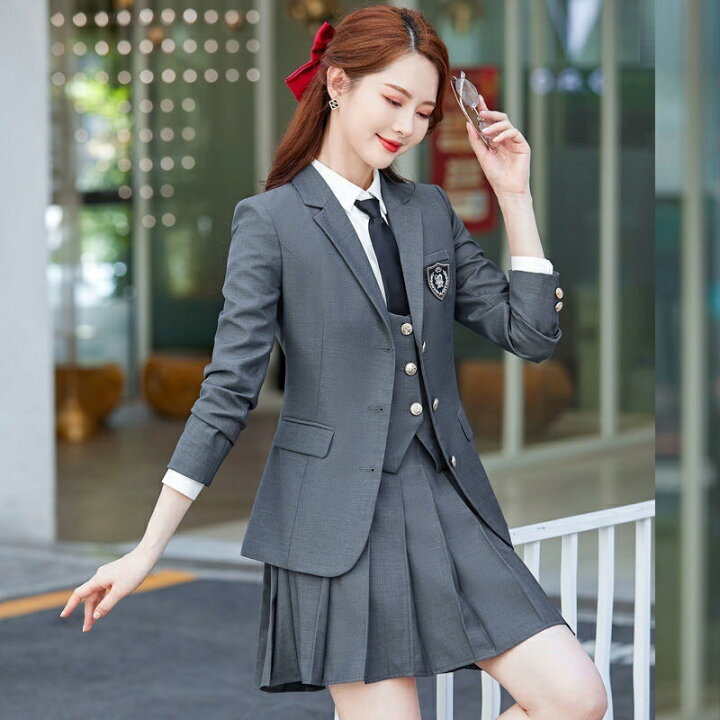 楽天市場】ブレザー制服 3点セット 春秋冬 卒業式スーツ 女子高生制服  
