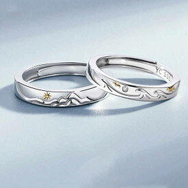 シルバー999 ペアリング レディース メンズ 指輪 リング 2個セット カップルリング 婚約指輪 結婚指輪 調節可能 ペア カップル ギフト プレゼント 贈り物 誕生日プレゼント クリスマス シルバーリング フリーリング フリーサイズ 上品 記念日 大人 可愛い おしゃれ