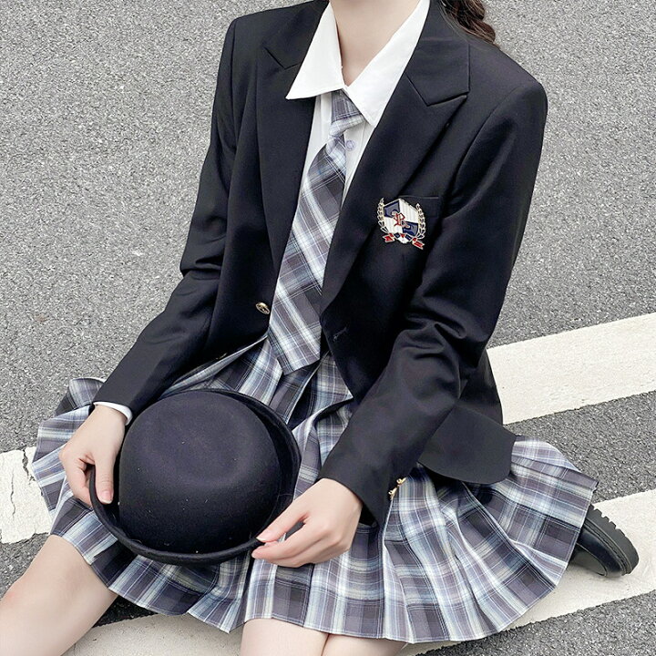 楽天市場 10 Offクーポン 女子高生制服 ブレザー制服 5点セット ネクタイ リボン フォーマル スクール 高校生 學院風 入学式スーツ コスプレ 卒業式服 女の子 Ametoo