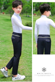 接触冷感 PGM ゴルフ コンプレッション ジュニア キッズ オールシーズン インナー アンダーシャツ 長袖 ハイネック シャツ インナーシャツ アンダーウェア コンプレッションウェア トレーニングウェア ゴルフ 野球 BOYS GRILS アイスシルク 日焼け止め 超うすい UPF40+